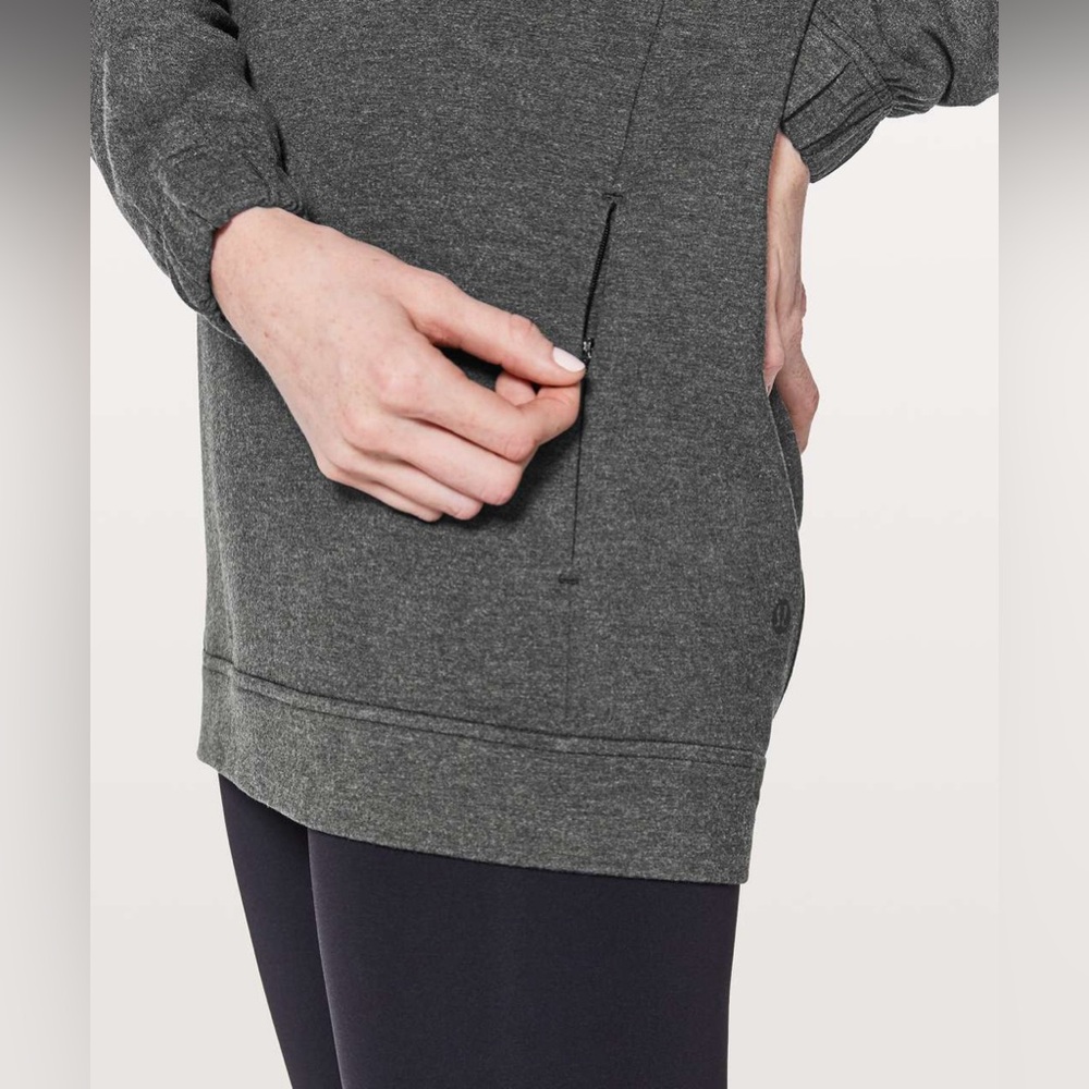 Lululemon Twisted & Tucked Long Sleeve Heathered Black Grey Shirt Top Sweater 4 - Picture 3 of 8